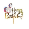 Topper ozdoby na tort jednorożec napis Happy Birthday dekoracje urodzinowe unicorn